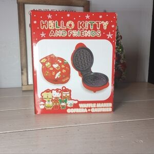 Brand New Hello Kitty Waffle Maker Non Stick Plates Easy Cleanup  Holiday Design